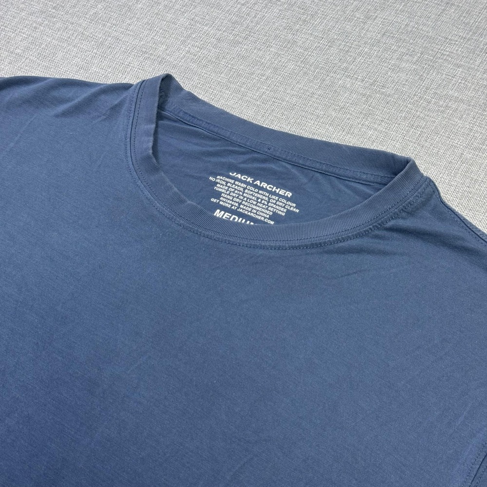Jack Archer T-Shirt Mens Medium Blue Crew Neck Tagless Modal Spandex Jersey